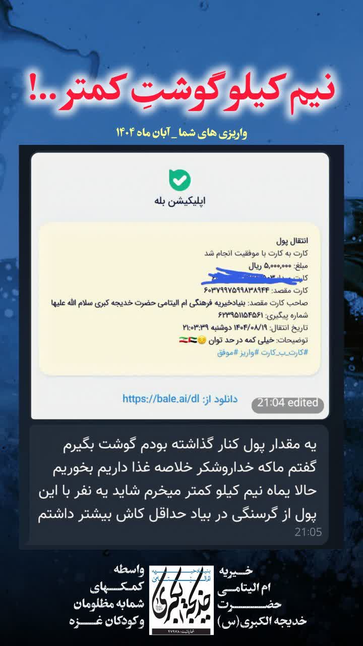 واریزی های شما _ 1404/8/20