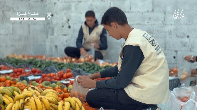 توزیع سبزیجات در نوار غزه