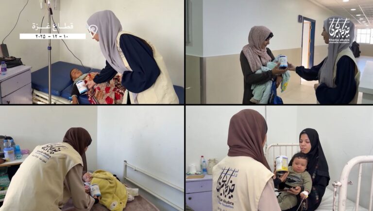 توزیع شیر بین کودکان غزه