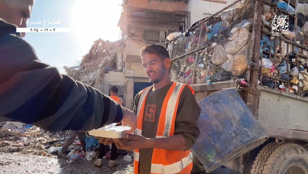 توزیع غذا بین کارگران غزه